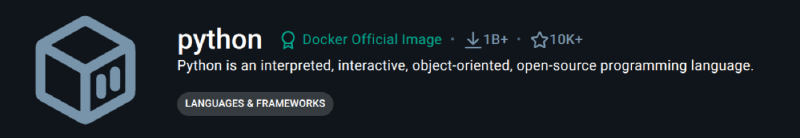 Dockerhub Python — Screenshot: Docker Hub